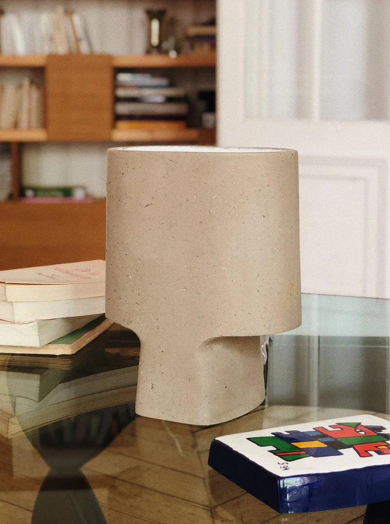 Plaster Table Lamp Bien Faite Taupe