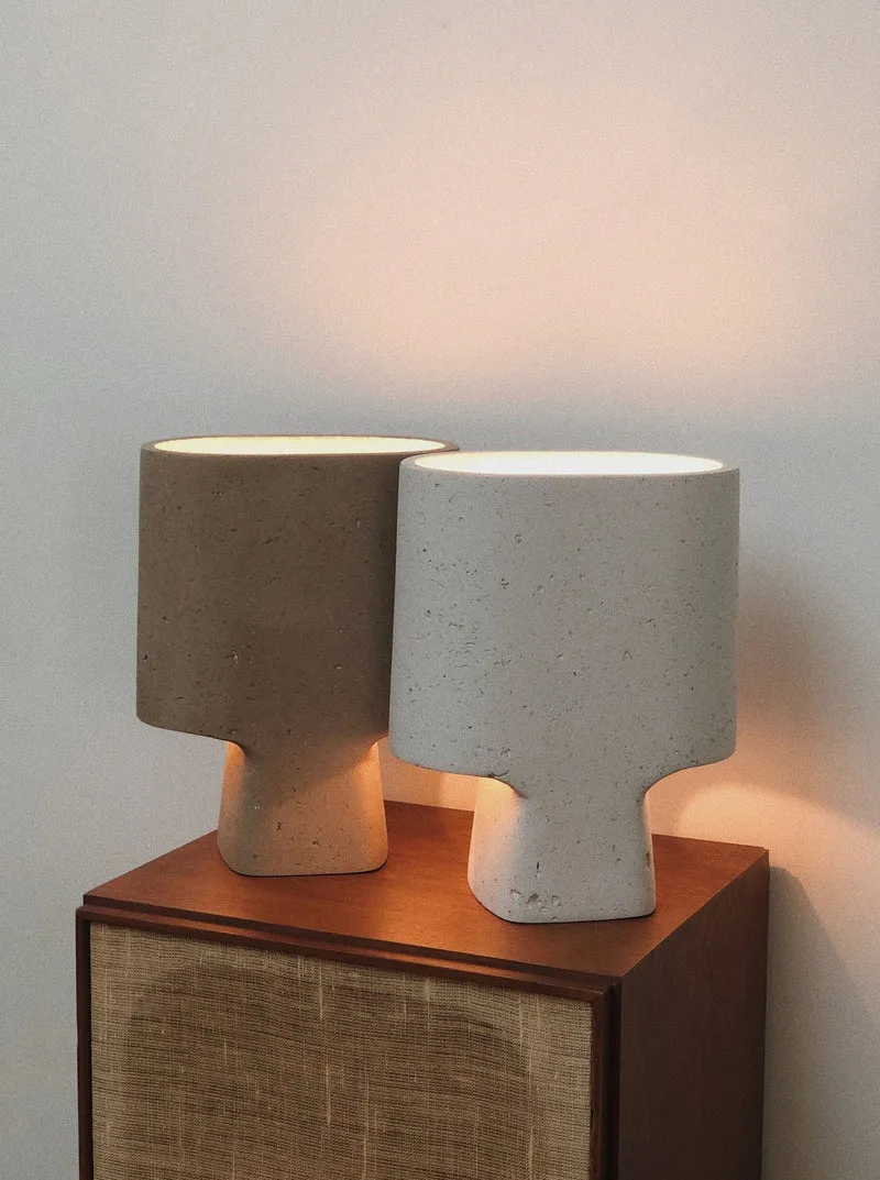Plaster Table Lamp Bien Faite Taupe