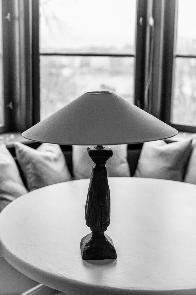 Vintage Handcarved Wood Table Lamp 02