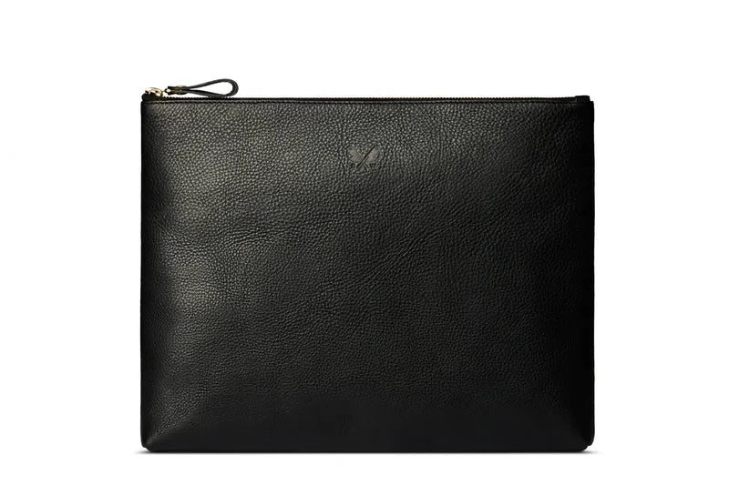 Flight Pouch - Black Leather