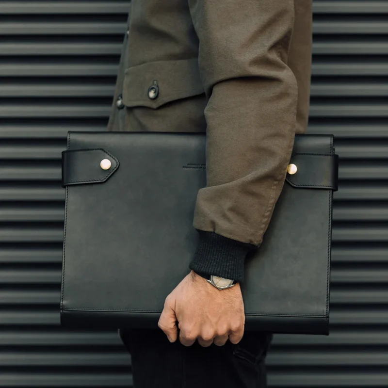 Large Folio - Black Leather