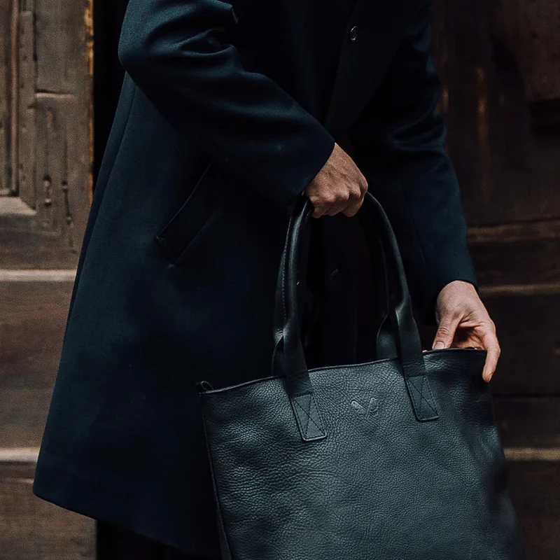 Leather Tote - Black