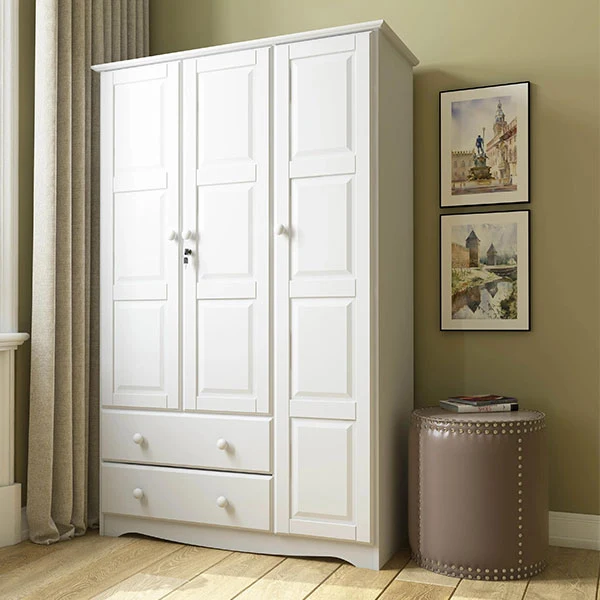 100% Solid Wood Grand Wardrobe Armoire - Mocha