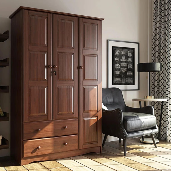 100% Solid Wood Grand Wardrobe Armoire - Mocha