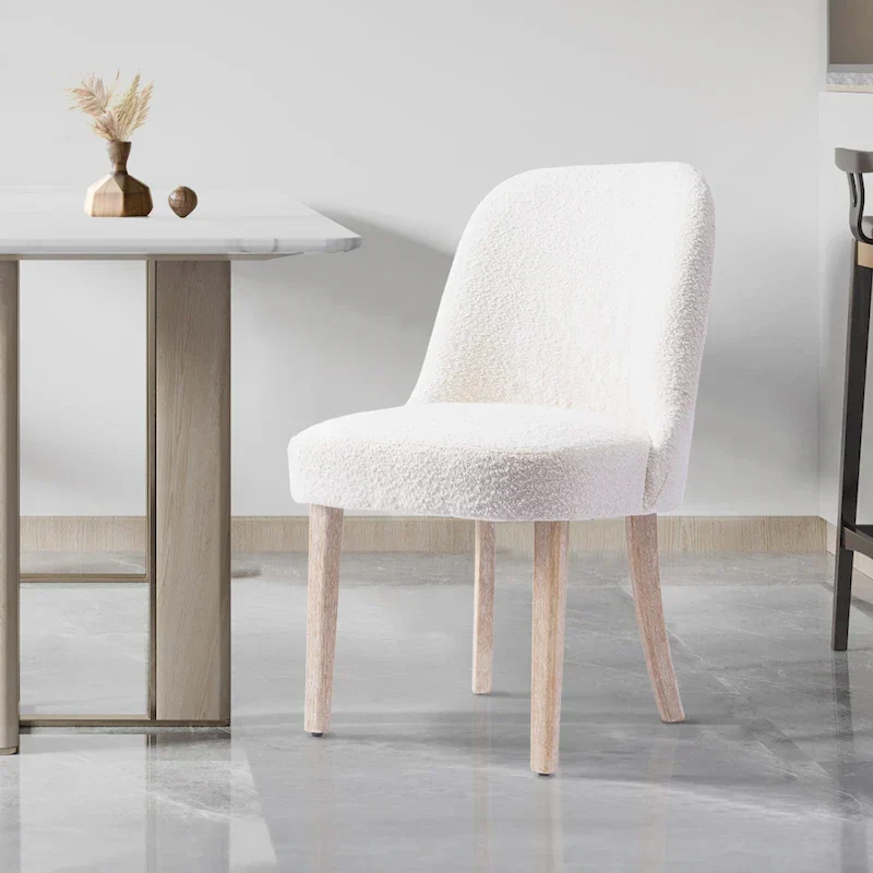 Water and Stain Resistant Boucle Polyester Side Chair