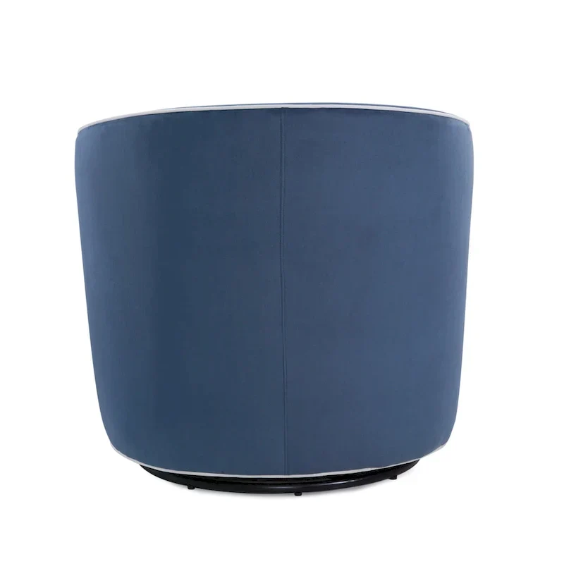 Swivel Barrel Accent Chair with Velvet Upholstery and Removable Cushion