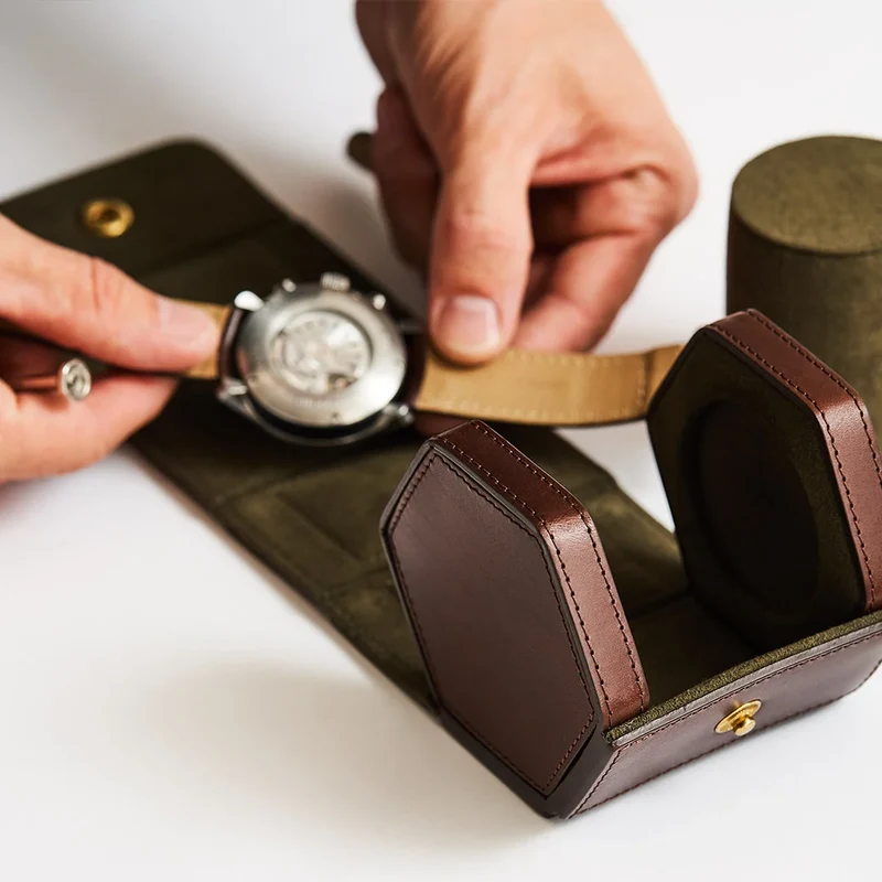 Single Watch Roll - Brown