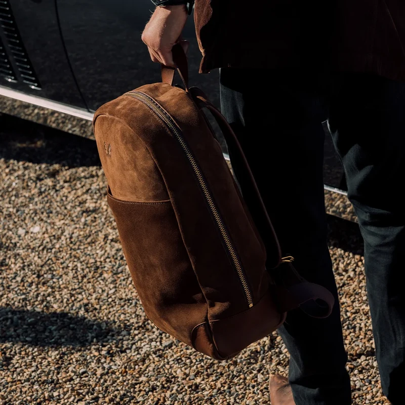 Suede Backpack - Tobacco Brown