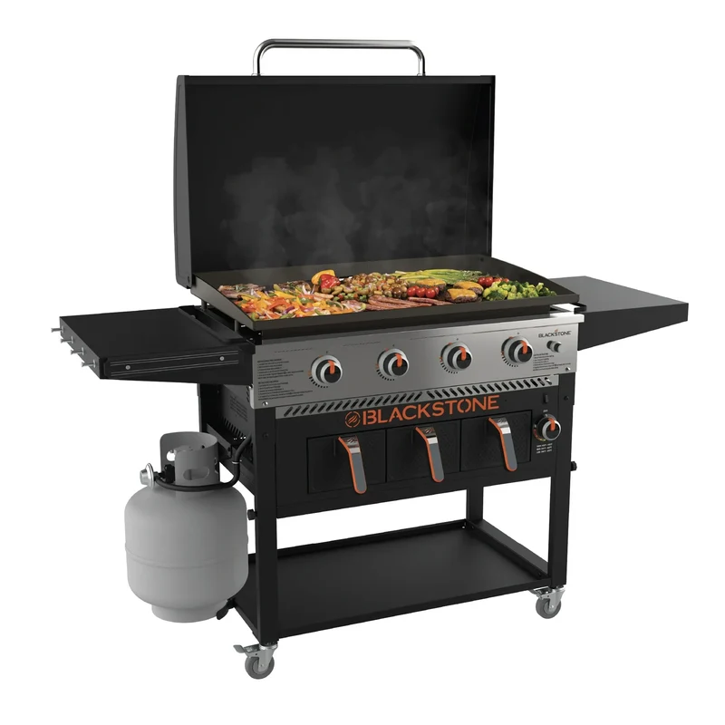 Blackstone 4-Burner 36" Propane Outdoor Griddle with Air Fryer and Hood
