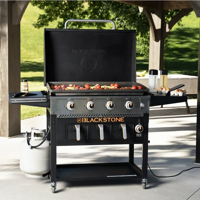 Blackstone 4-Burner 36" Propane Outdoor Griddle with Air Fryer and Hood