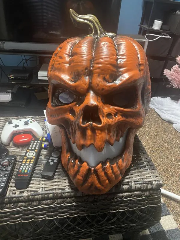 Giant-Sized Inferno Pumpkin Skeleton with LCD Eyes
