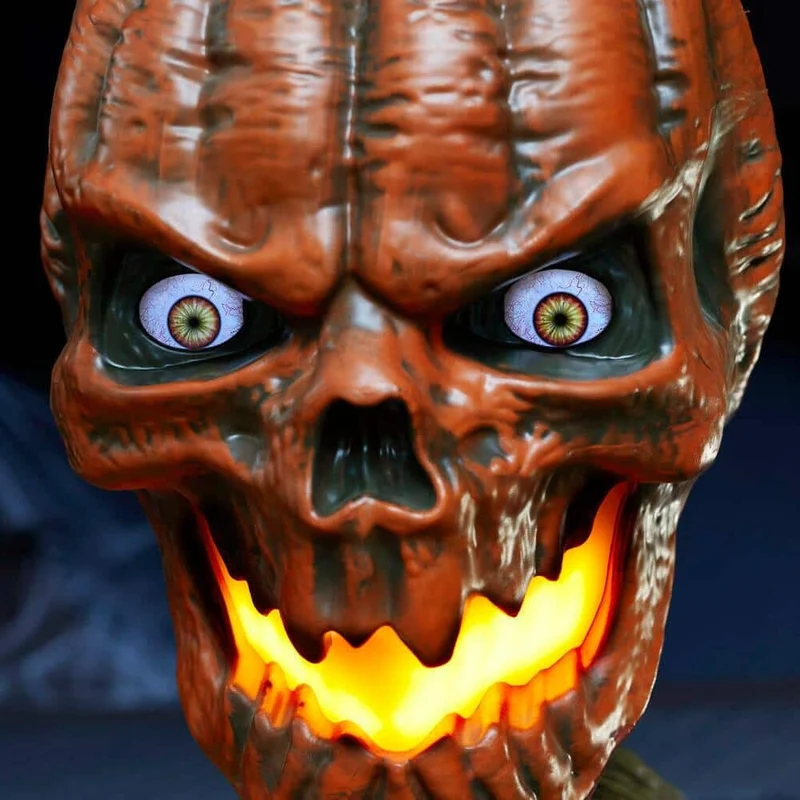 Giant-Sized Inferno Pumpkin Skeleton with LCD Eyes