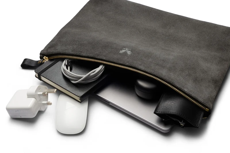 Suede Flight Folio - Storm Grey