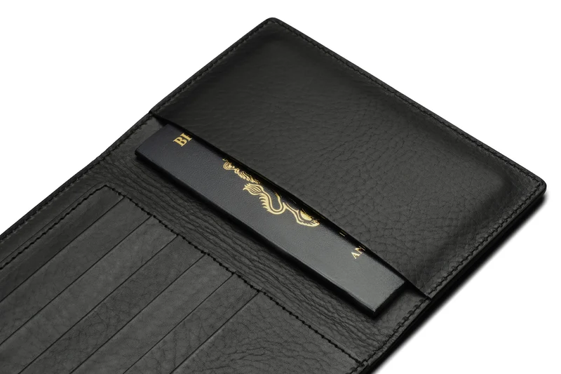 Suede Passport Wallet - Storm Grey
