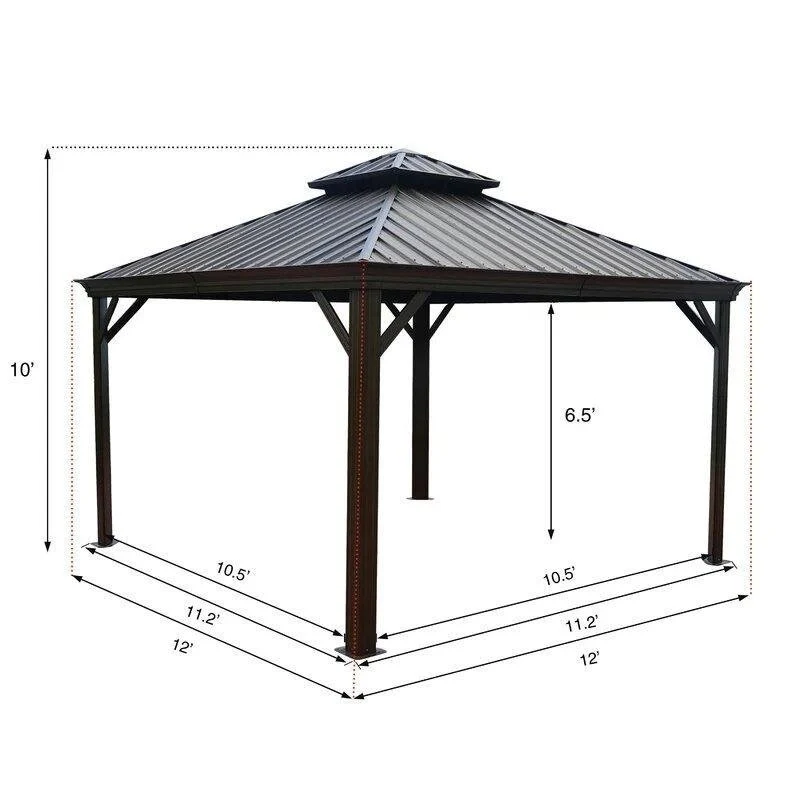 Alexander 12 Ft. W X 12 Ft. D Aluminum Patio Gazebo