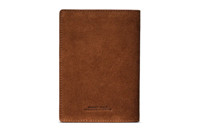 Suede Passport Wallet - Tobacco Brown