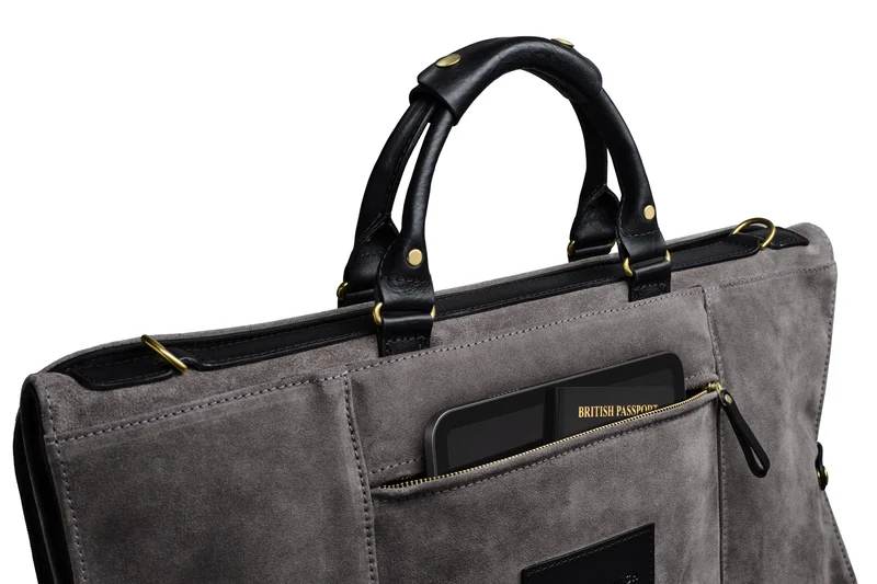 Suede Trifold - Storm Grey