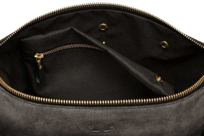 Suede Wash Bag / Dopp Kit - Storm Grey