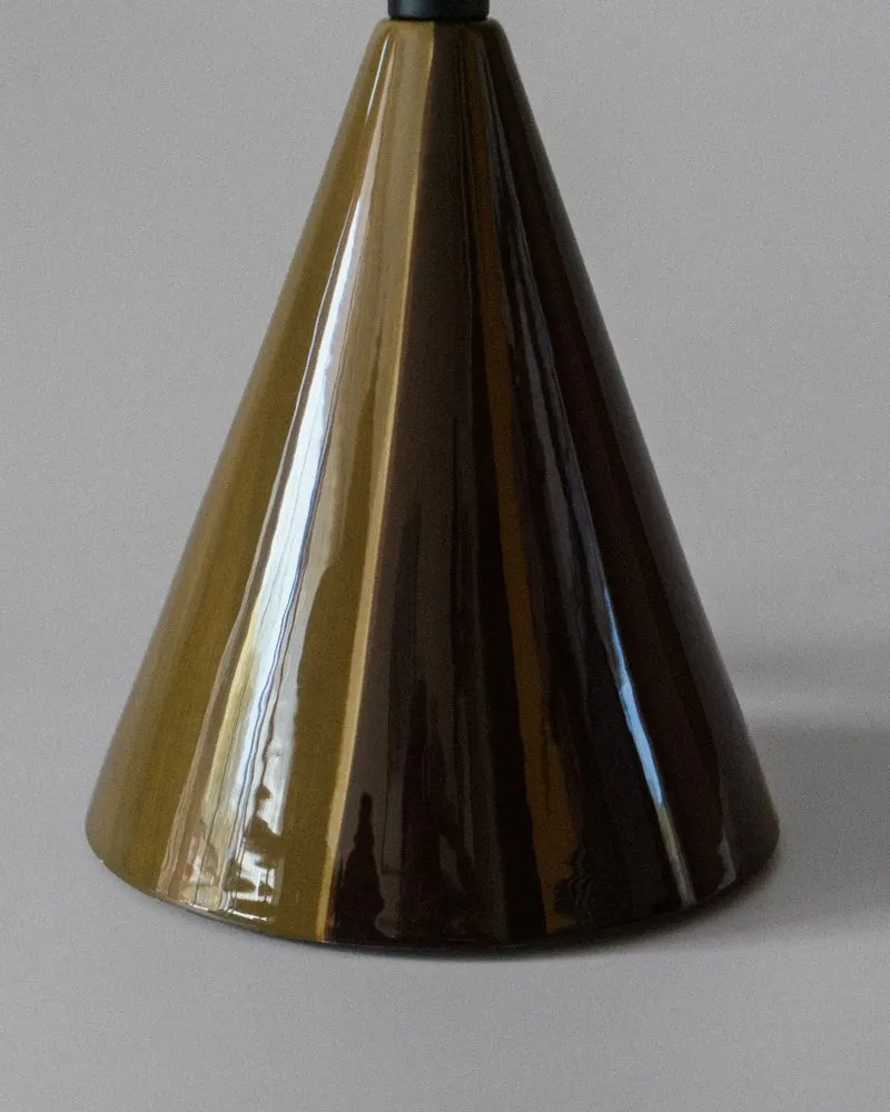"Caterina" Earthenware Table Lamp - Golden Olive