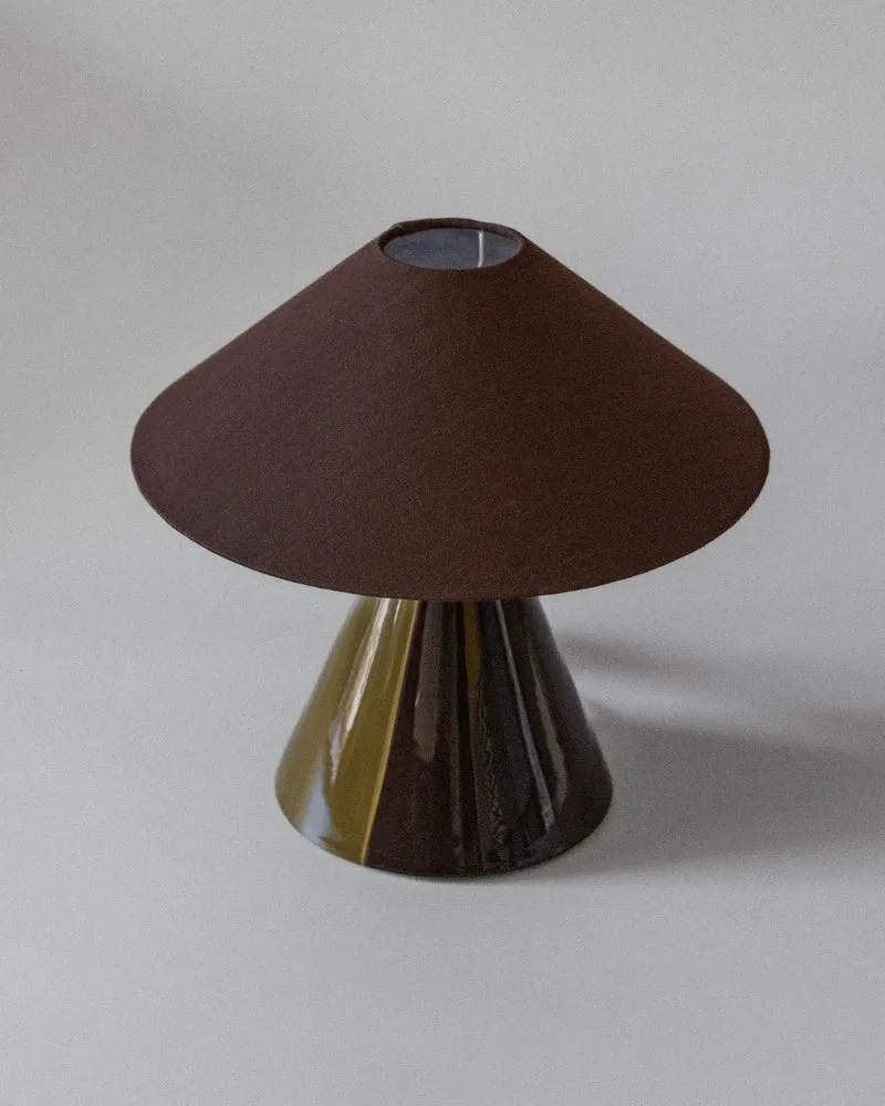 "Caterina" Earthenware Table Lamp - Dark Brown