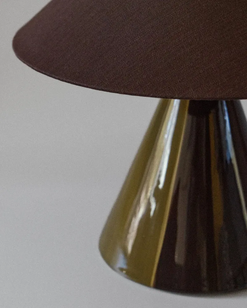 "Caterina" Earthenware Table Lamp - Dark Brown