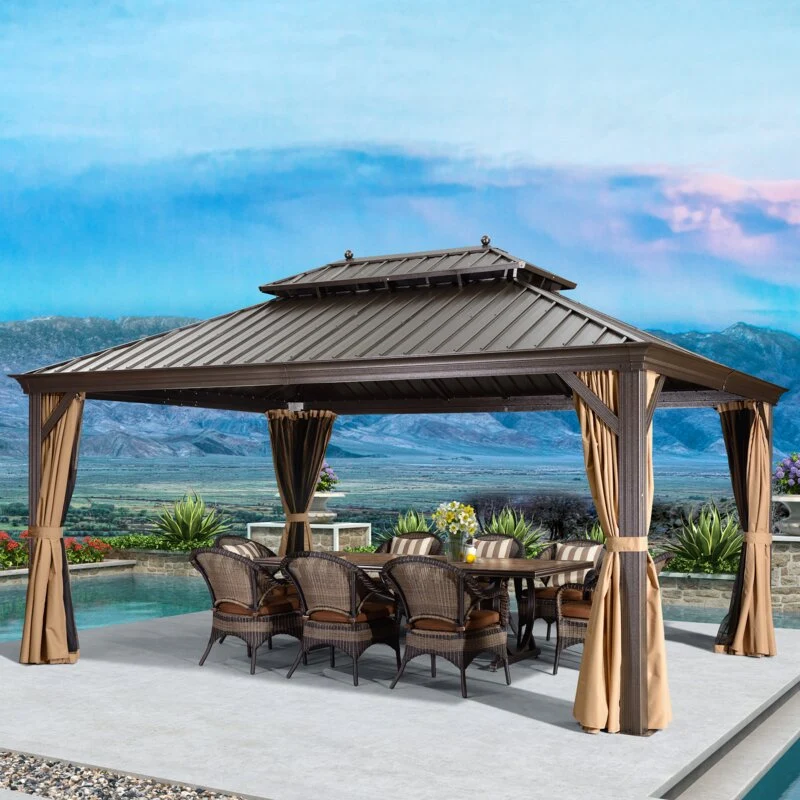 16 Ft. W x 12 FT. D Aluminum Patio Gazebo