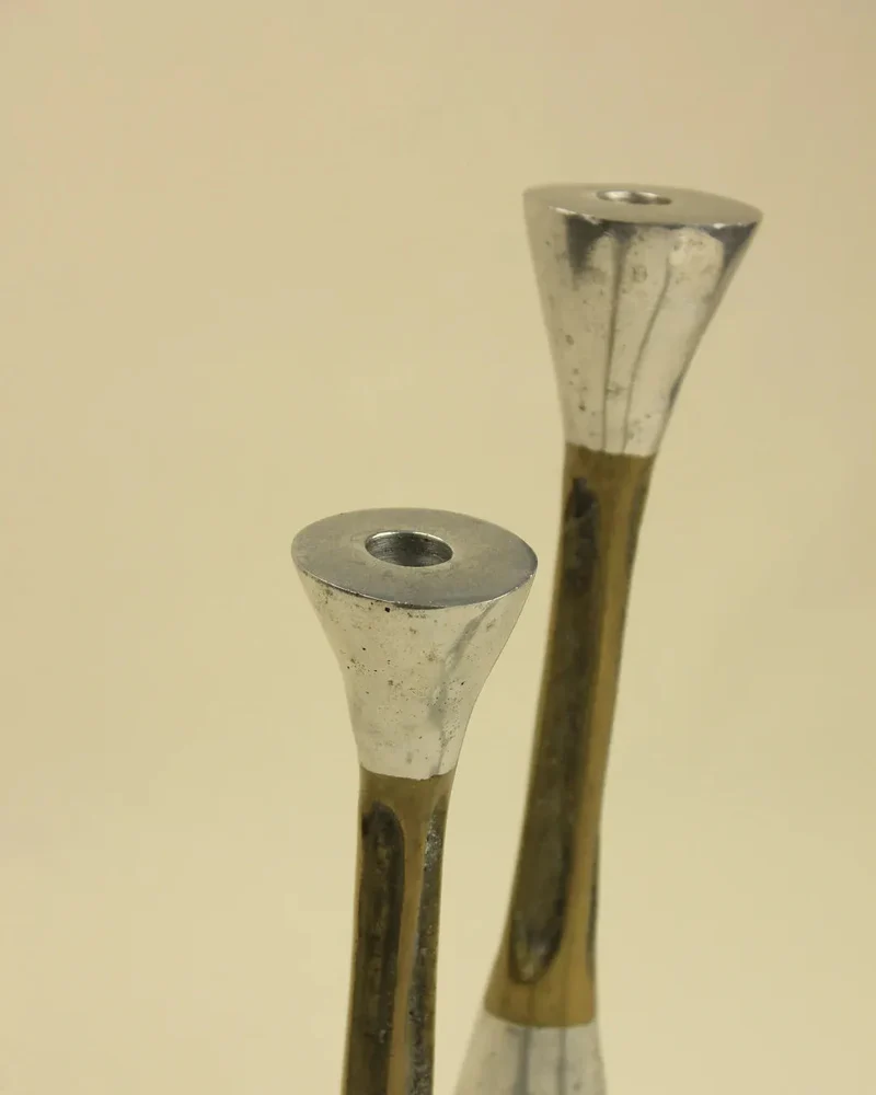 Trio of Brutalist Candleholders