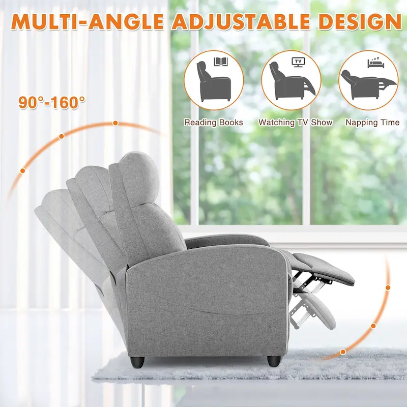 Versatile Recliner Chair with 8 Massage Settings and Lumbar Support for Ultimate Relaxation and Home Theater Experience