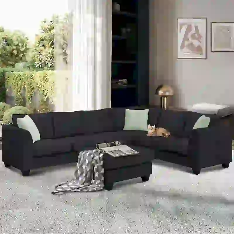Versatile Reversible Sectional Sofa with Ottoman - Flexible Combination Module
