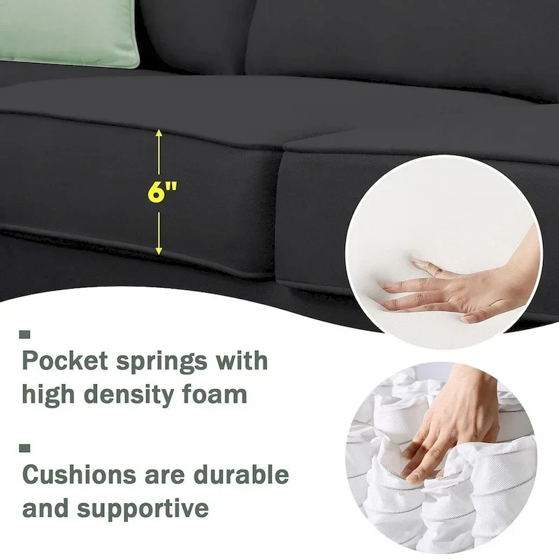 Versatile Reversible Sectional Sofa with Ottoman - Flexible Combination Module