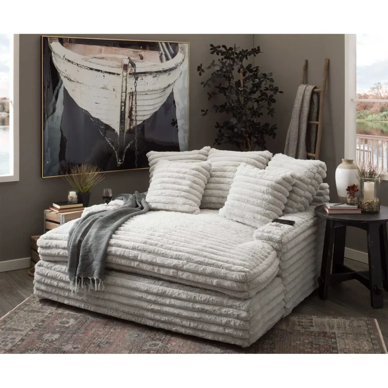 Nestle Chaise Lounge With Dual Cupholders And Charging Ports