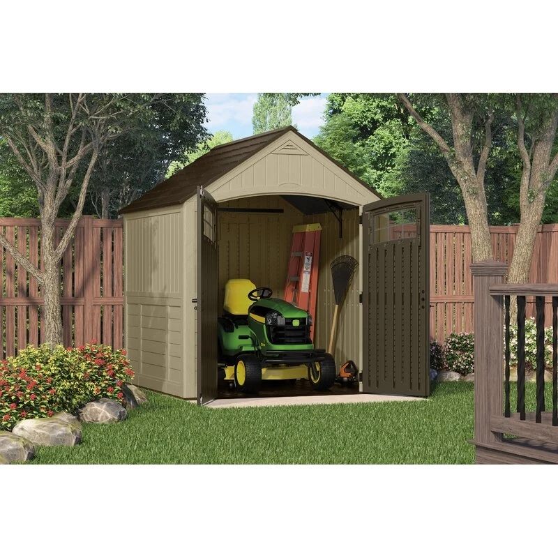 Outdoor Sutton 7 1/2 ft. W x 7 ft. D Resin Storage Shed
