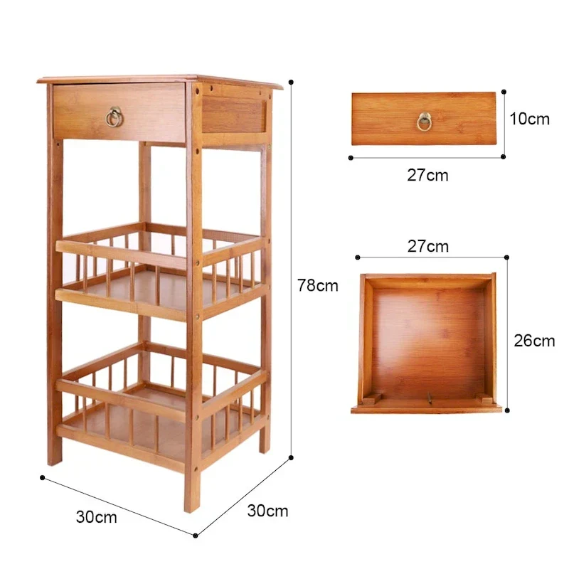 Wooden End Table with Storage Compartment
