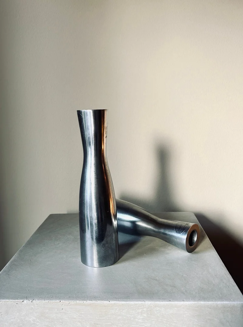 Polished Steel Candlesticks by Erika Pekkari (set of 2)