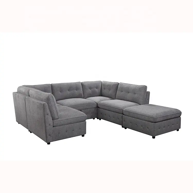 6-Piece Modular Fabric Sectional