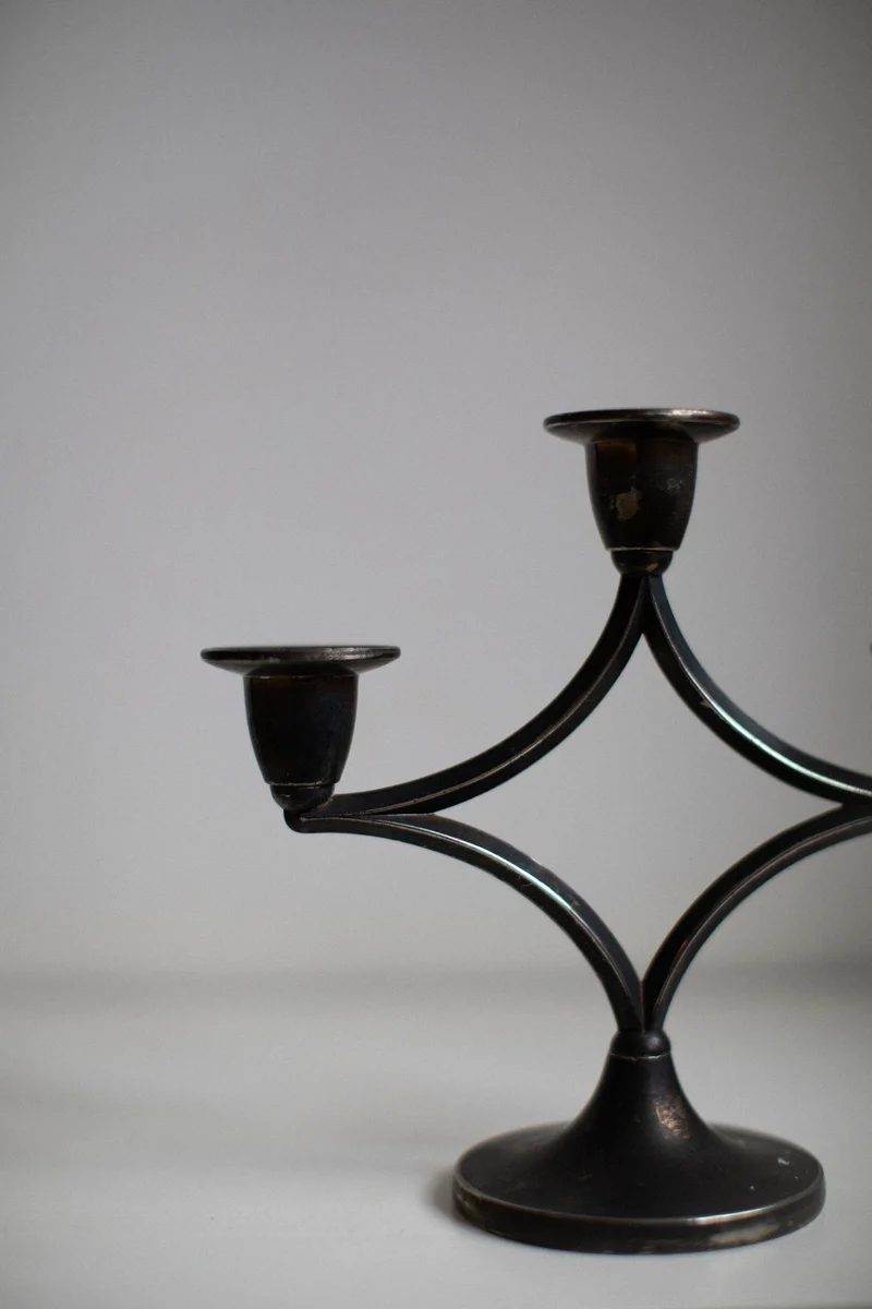 Dark Silverplated Candeholder