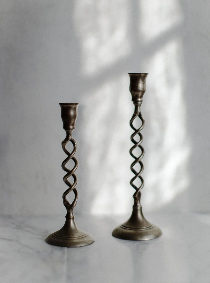Brass Twisted Candleholders
