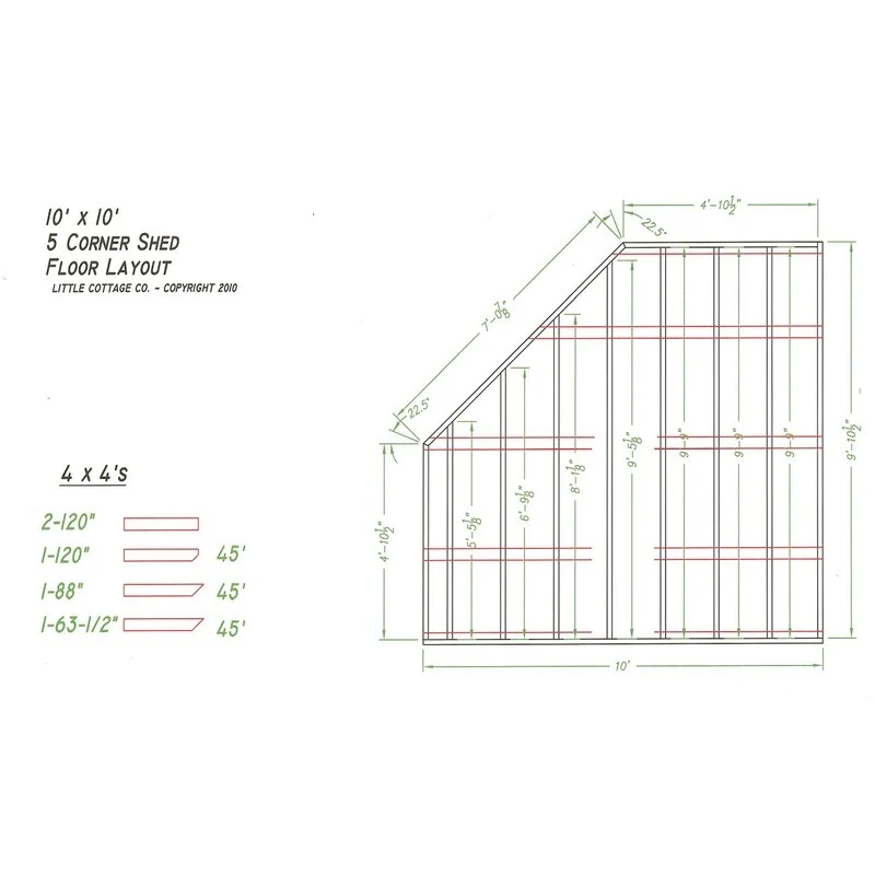 Colonial 10 ft. W x 10 ft. D Wooden Storage Shed