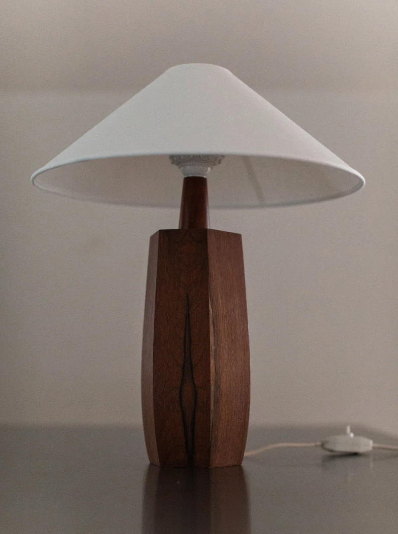 Vintage Mid-Century 1940's Wooden Table Lamp