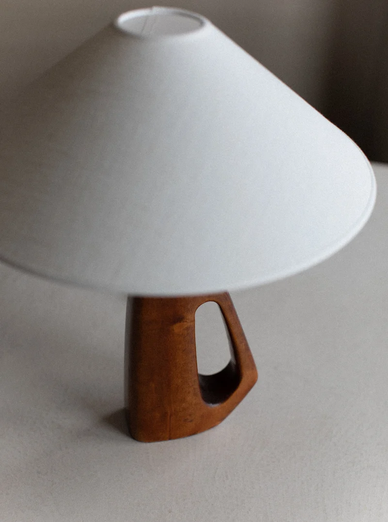 Vintage Mid-Century 1960's Wooden Table Lamp