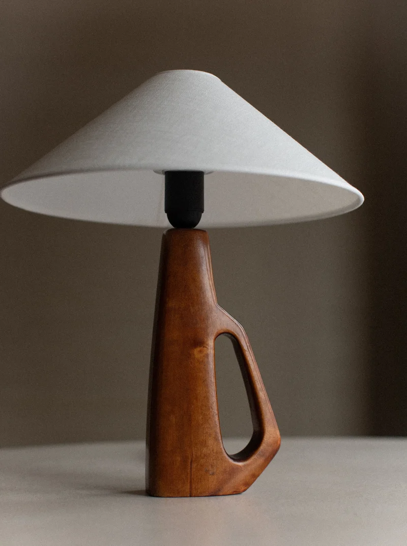 Vintage Mid-Century 1960's Wooden Table Lamp
