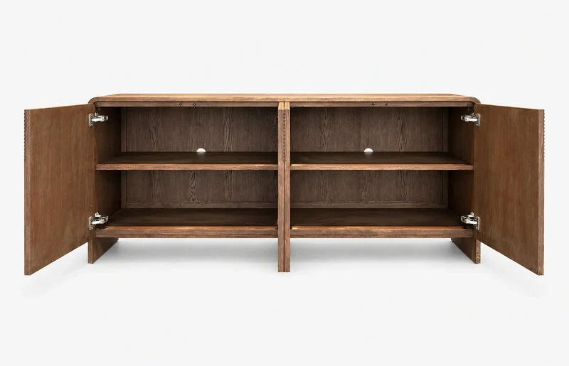 Vista Sideboard White oak with sculpted slat detailing