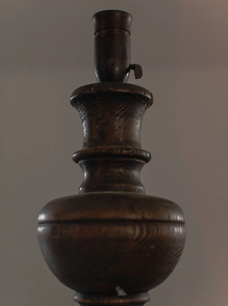 Vintage 1920's Wood Table Lamp